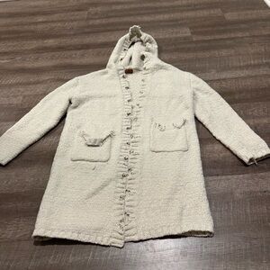 POL Cream Hooded Long Cardigan Sweater